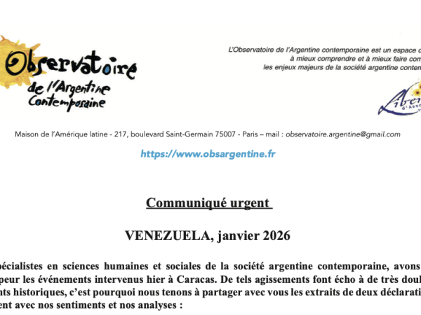 Communiqué urgent sur la situation au Venezuela, janvier&nbsp;2026
