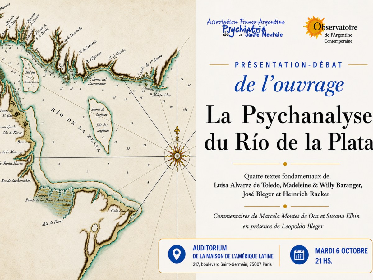 Soirée-débat « La psychanalyse du Río de la Plata » — 6 octobre,&nbsp;21h
